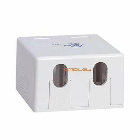 CMPLE 2 Port Keystone Jack Surface Mount Box - White 776-N